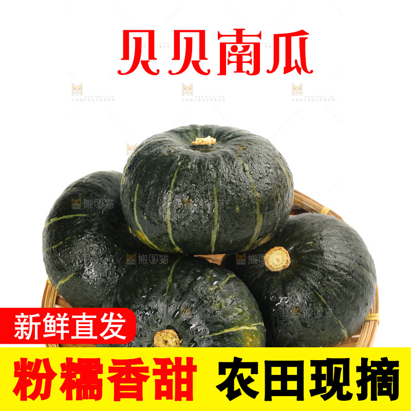 白底上放着的贝贝南瓜