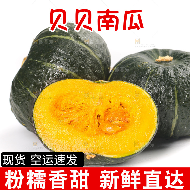 白底上放着的贝贝南瓜
