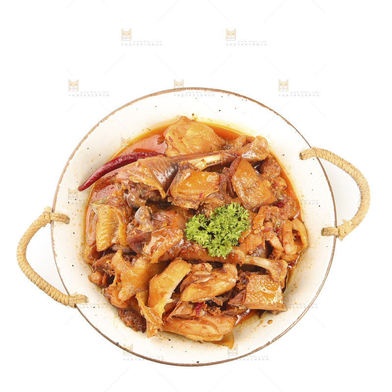 白底上的风干鸡