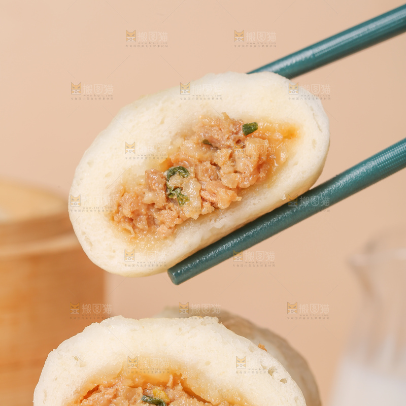 浅底上的发面小笼包