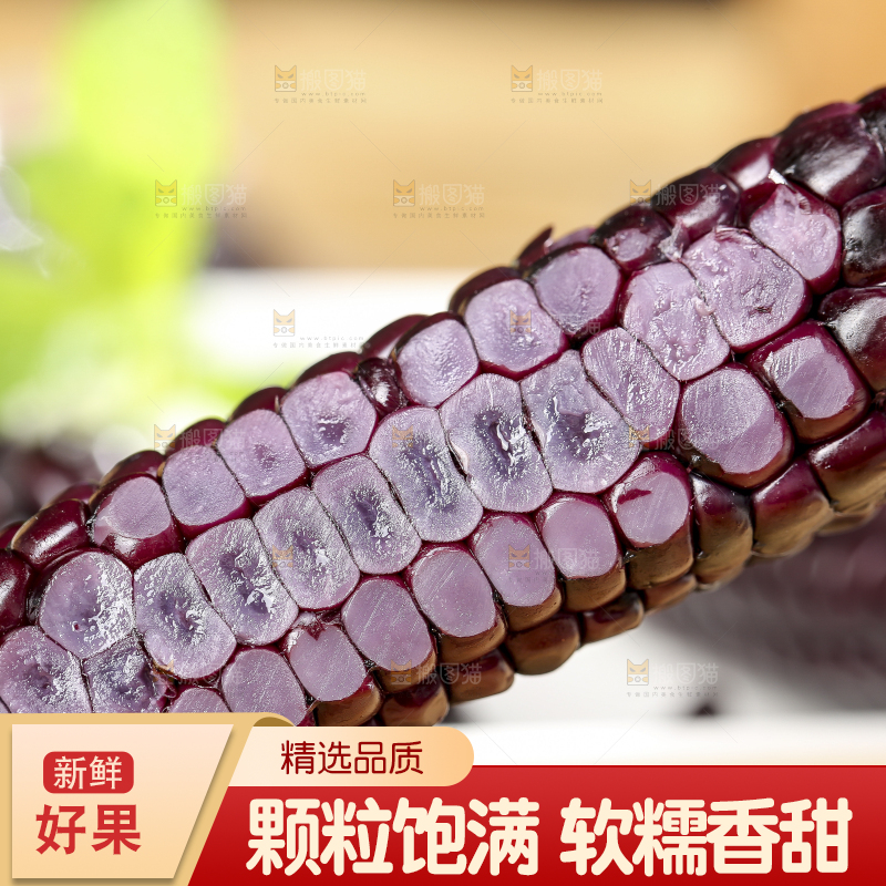 木底上的黑糯拇指玉米