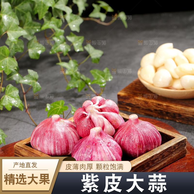 深底上的紫皮大蒜