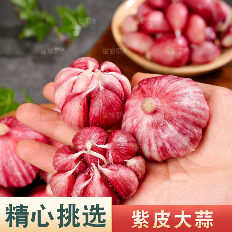 深底上的紫皮大蒜