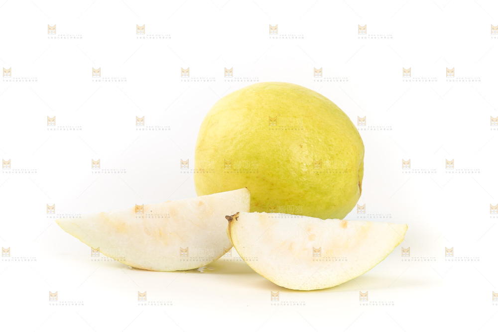 白底上的奶油芭乐