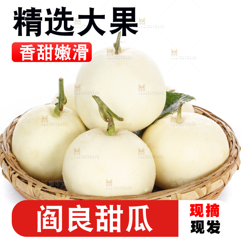 白底上的阎良甜瓜