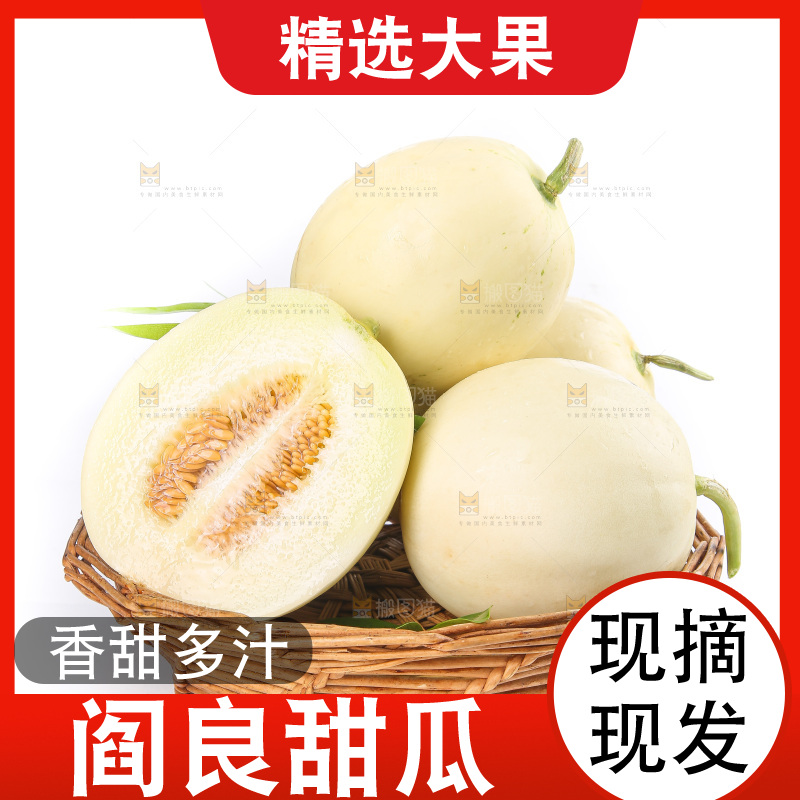 白底上的阎良甜瓜