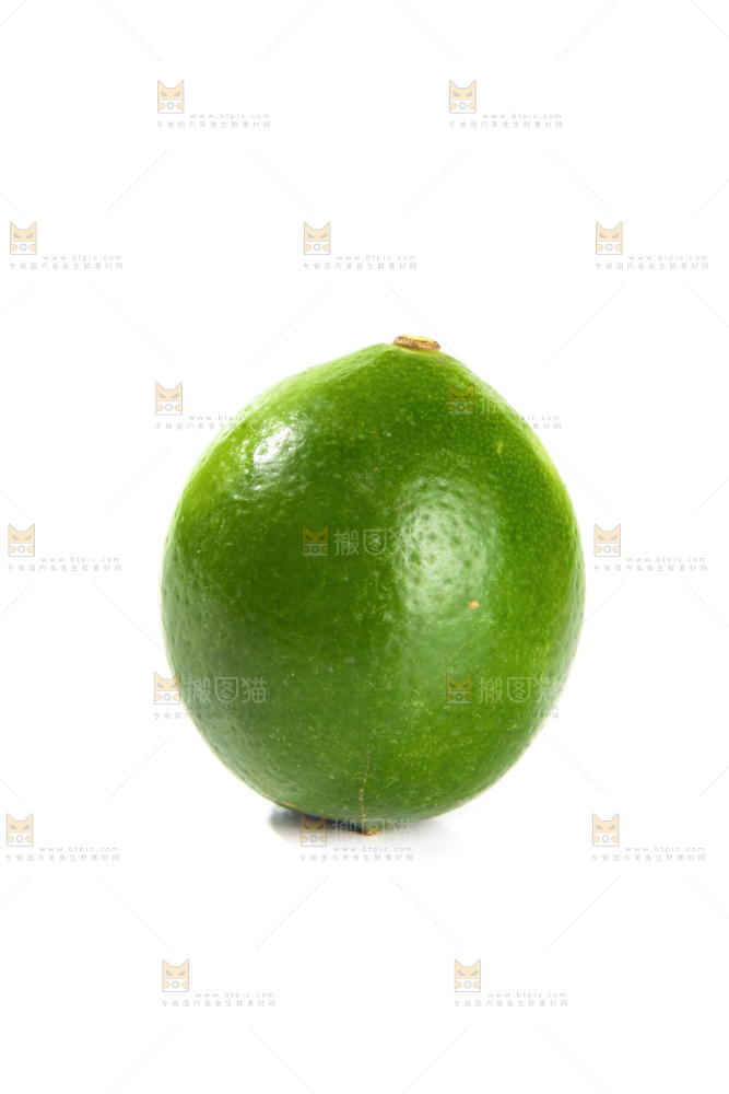 白底上的无籽青柠檬
