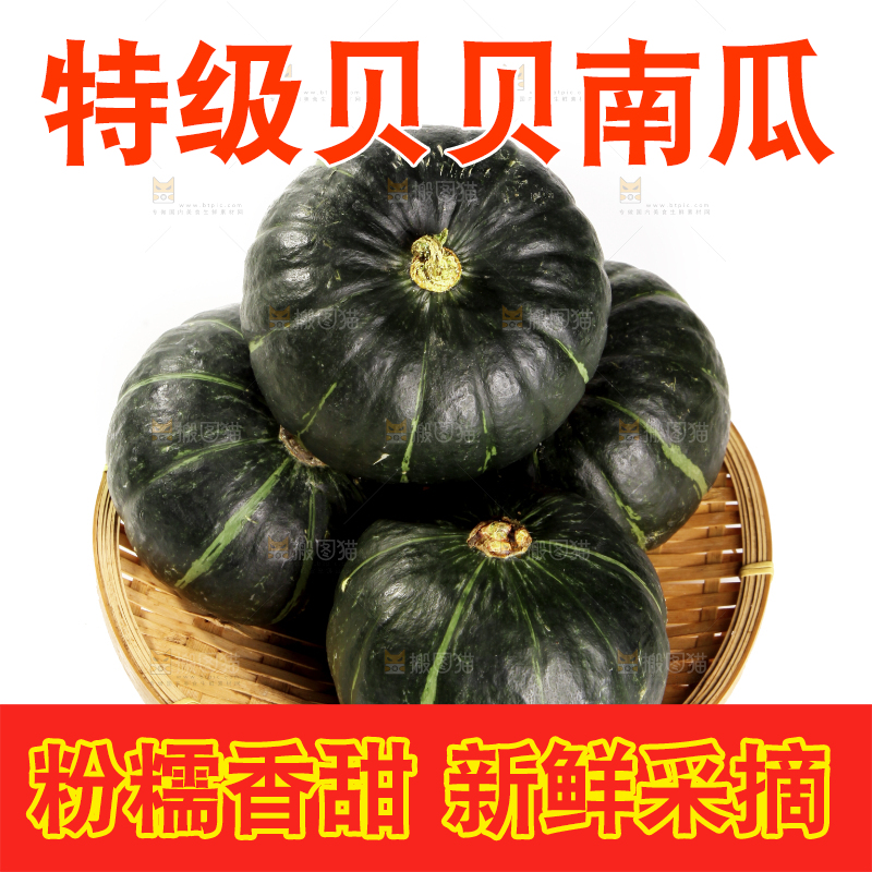 白底上放着的贝贝南瓜