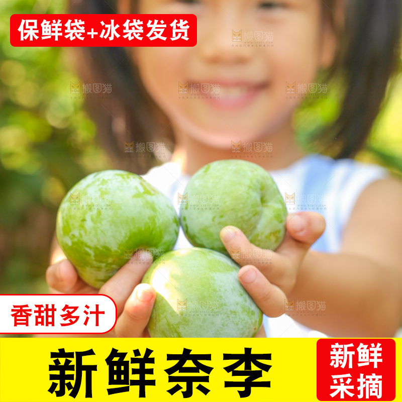 手里拿着新鲜奈李