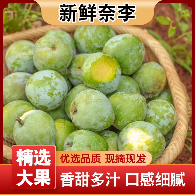 手里拿着新鲜奈李