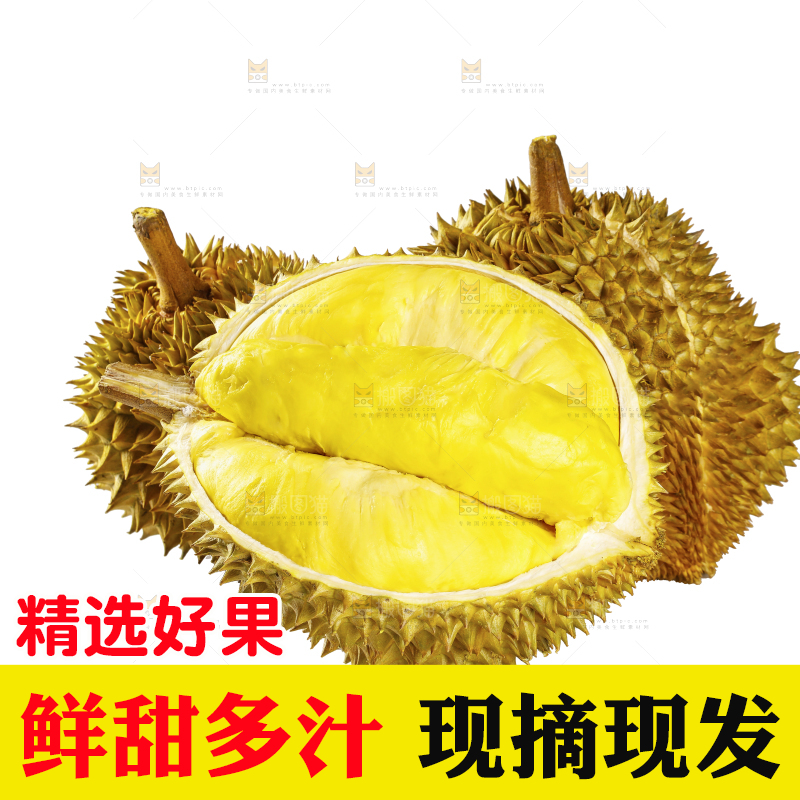 白底上的金枕榴莲