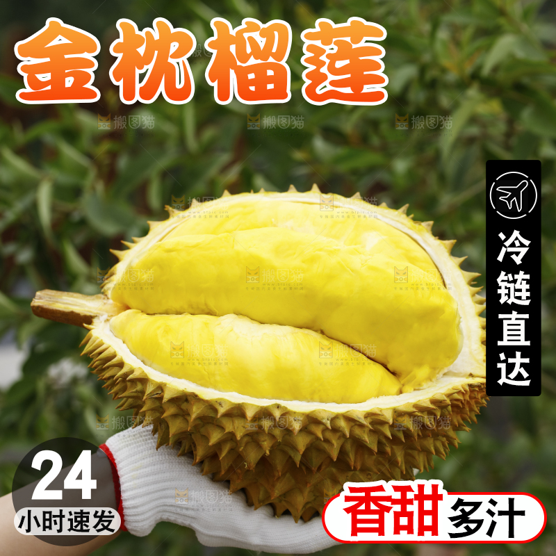 手里拿着金枕榴莲