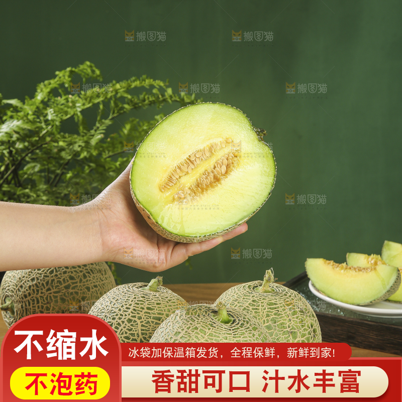 深底上的网纹蜜瓜