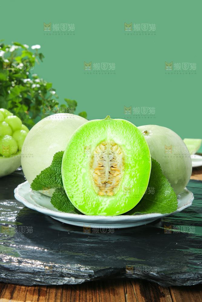 深底上的玉菇甜瓜