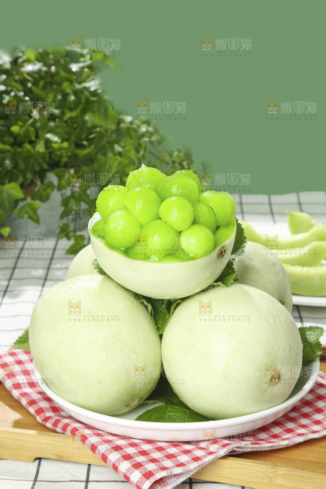 浅底上的玉菇甜瓜