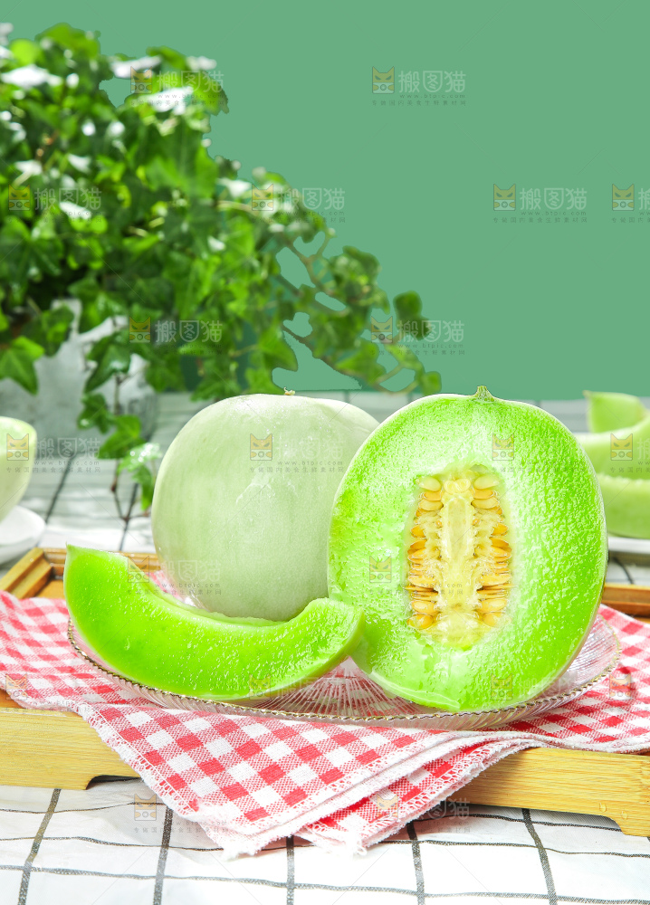 浅底上的玉菇甜瓜