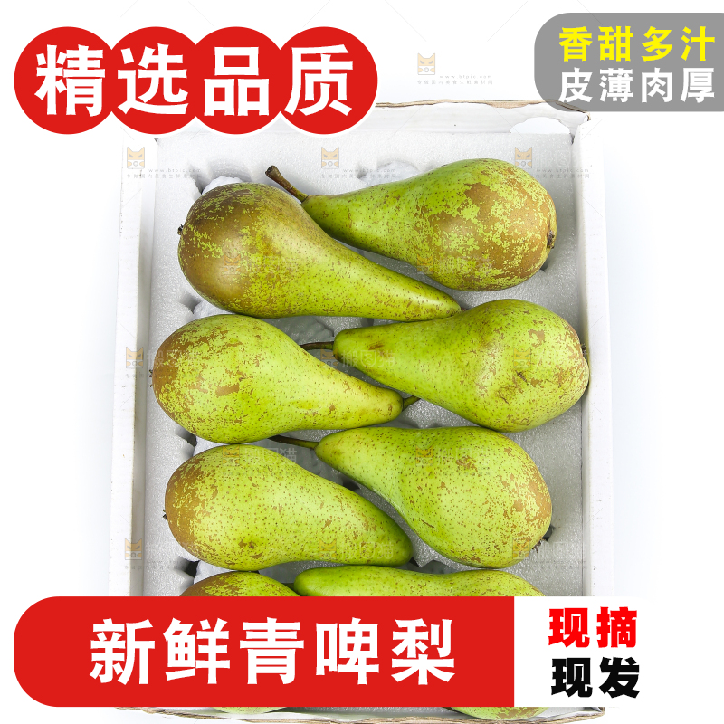 白底上的进口啤梨