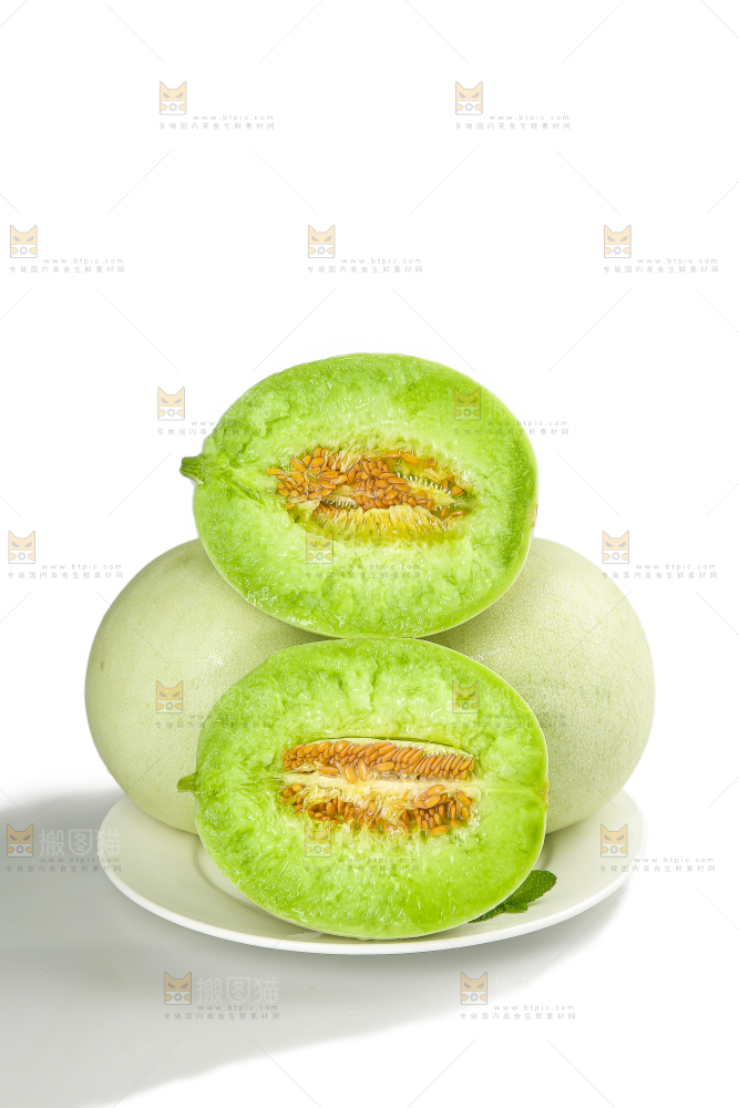 白底上的玉菇甜瓜