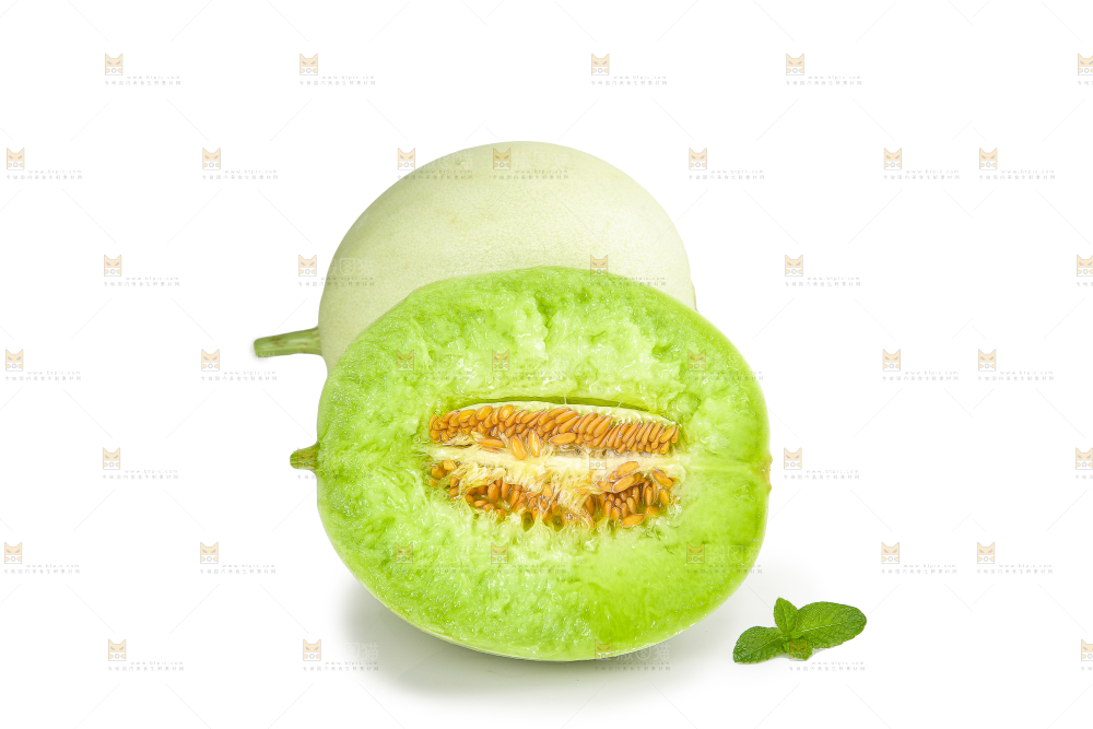 白底上的玉菇甜瓜