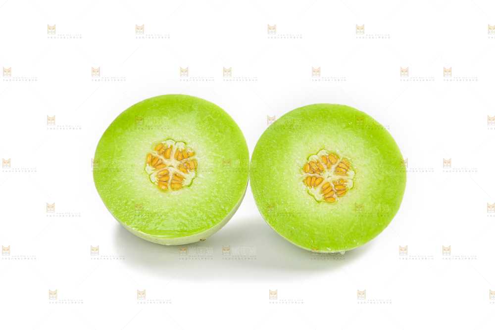 白底上的玉菇甜瓜