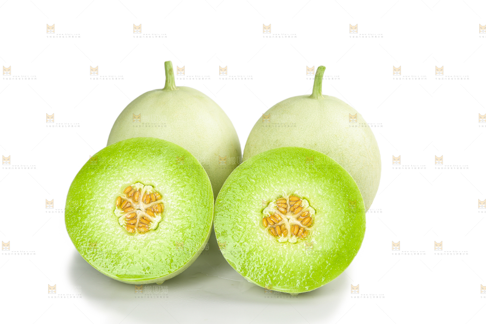 白底上的玉菇甜瓜