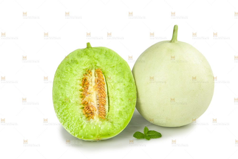 白底上的玉菇甜瓜