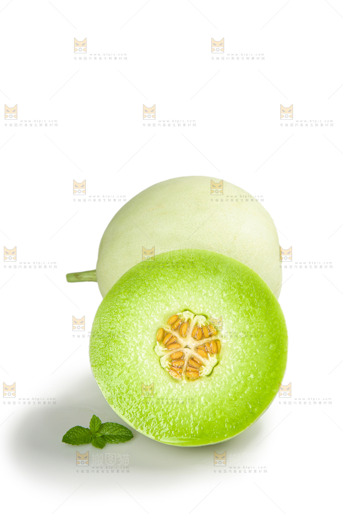 白底上的玉菇甜瓜