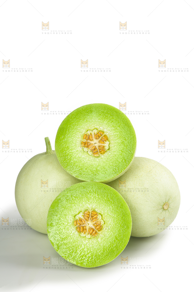 白底上的玉菇甜瓜