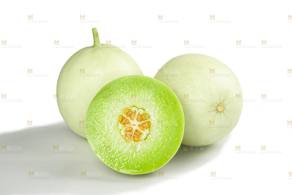 白底上的玉菇甜瓜