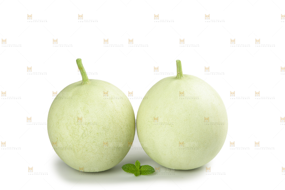 白底上的玉菇甜瓜
