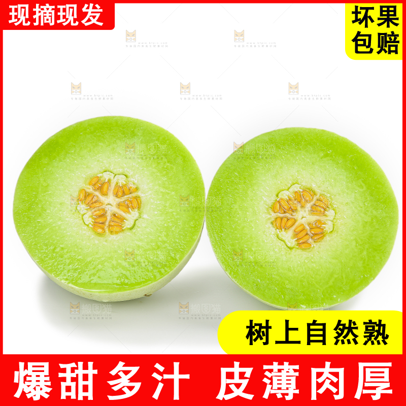 白底上的玉菇甜瓜