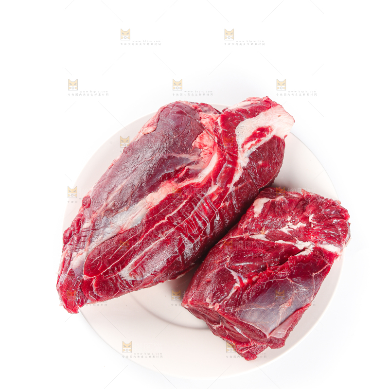 白底上的牛腱子