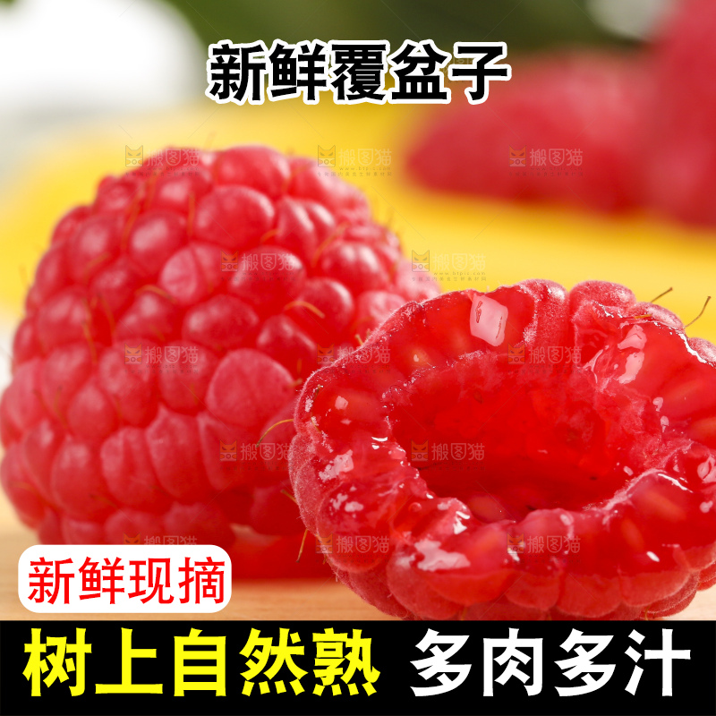浅底上的新鲜覆盆子