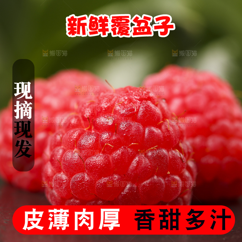 深底上的新鲜覆盆子