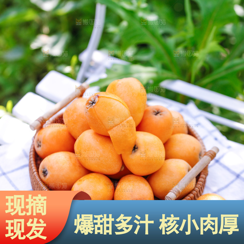桌子上放着米易枇杷
