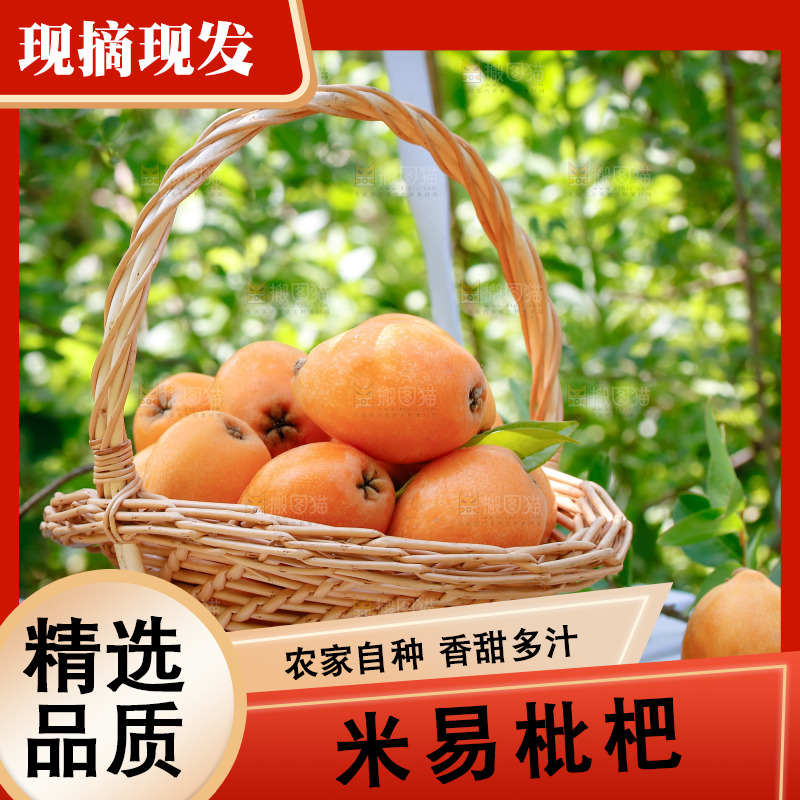 桌子上放着米易枇杷