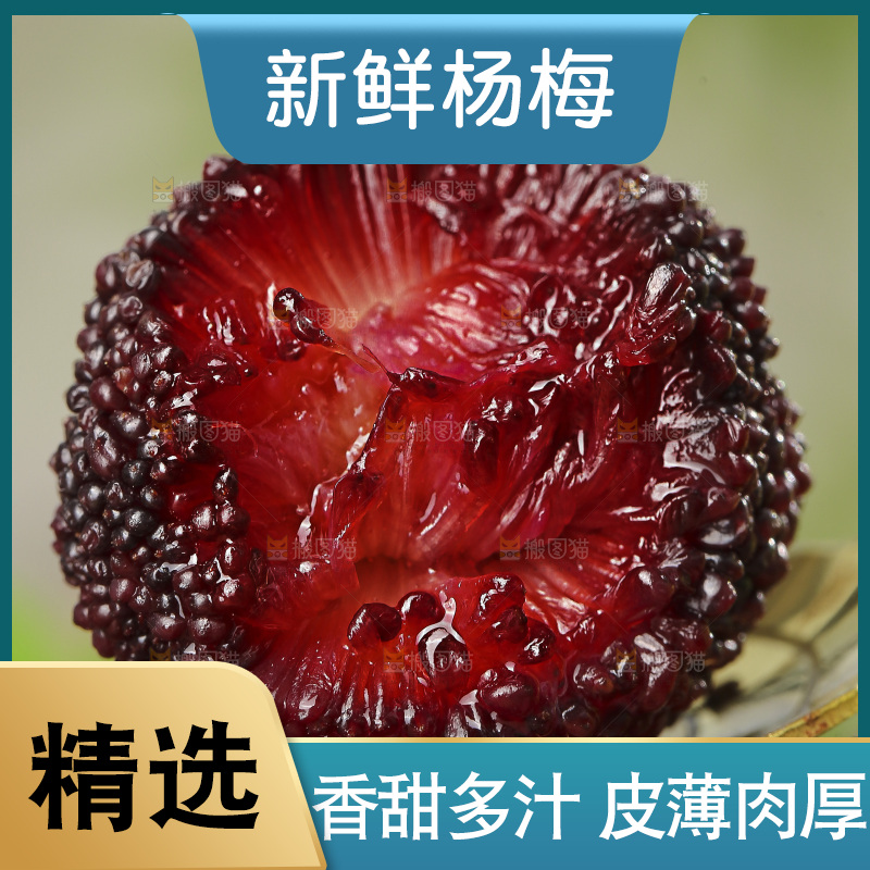 木底上的新鲜杨梅