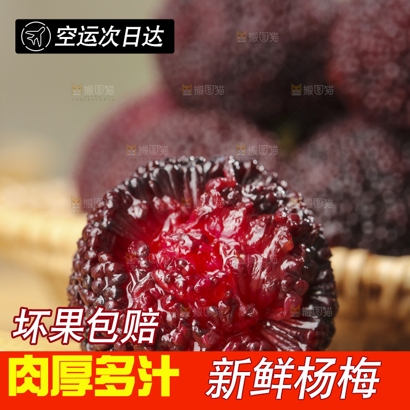深底上的杨梅鲜果