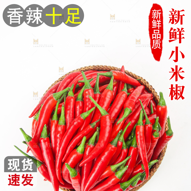 白底上的小米辣