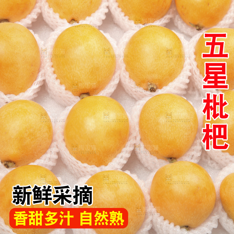 堆放着的新鲜枇杷