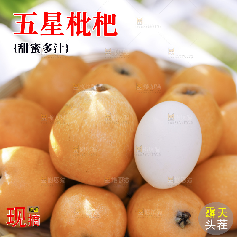 堆放着的新鲜枇杷