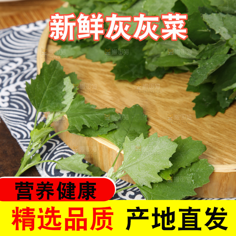 木底上的新鲜灰灰菜