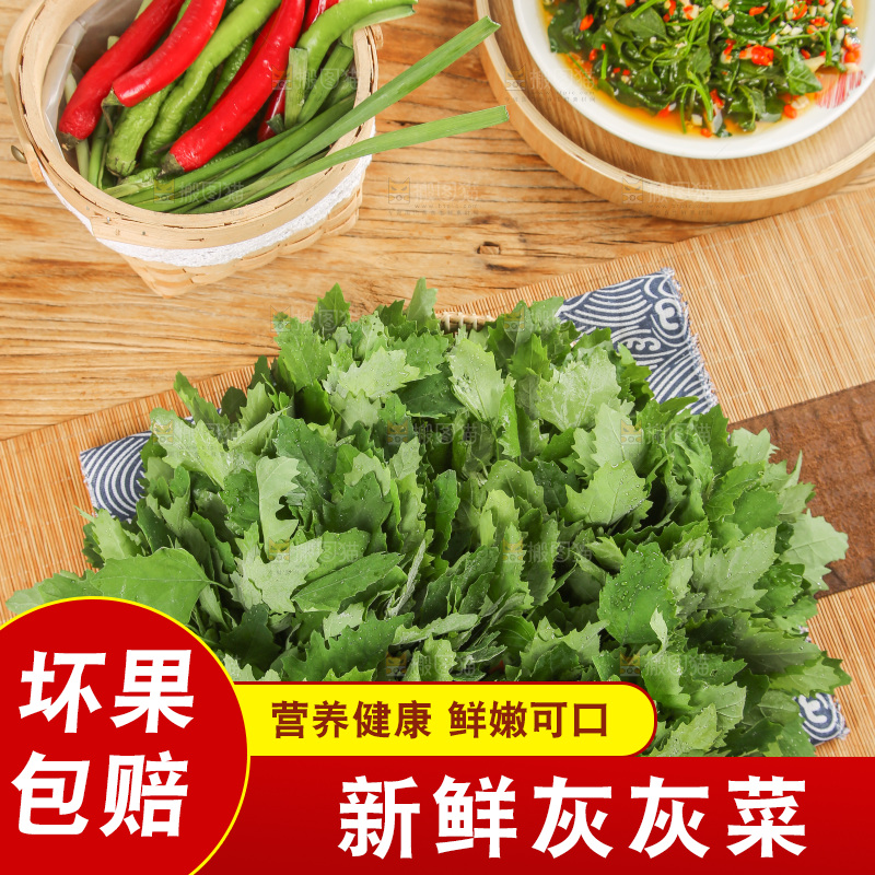 木底上的新鲜灰灰菜