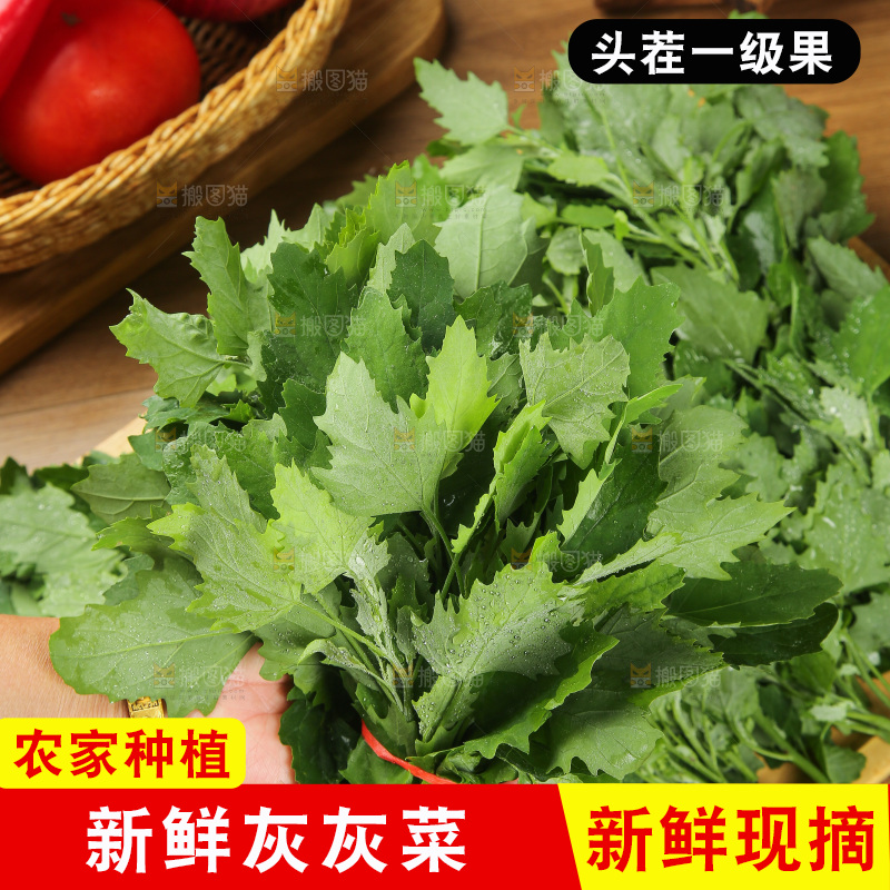 木底上的新鲜灰灰菜