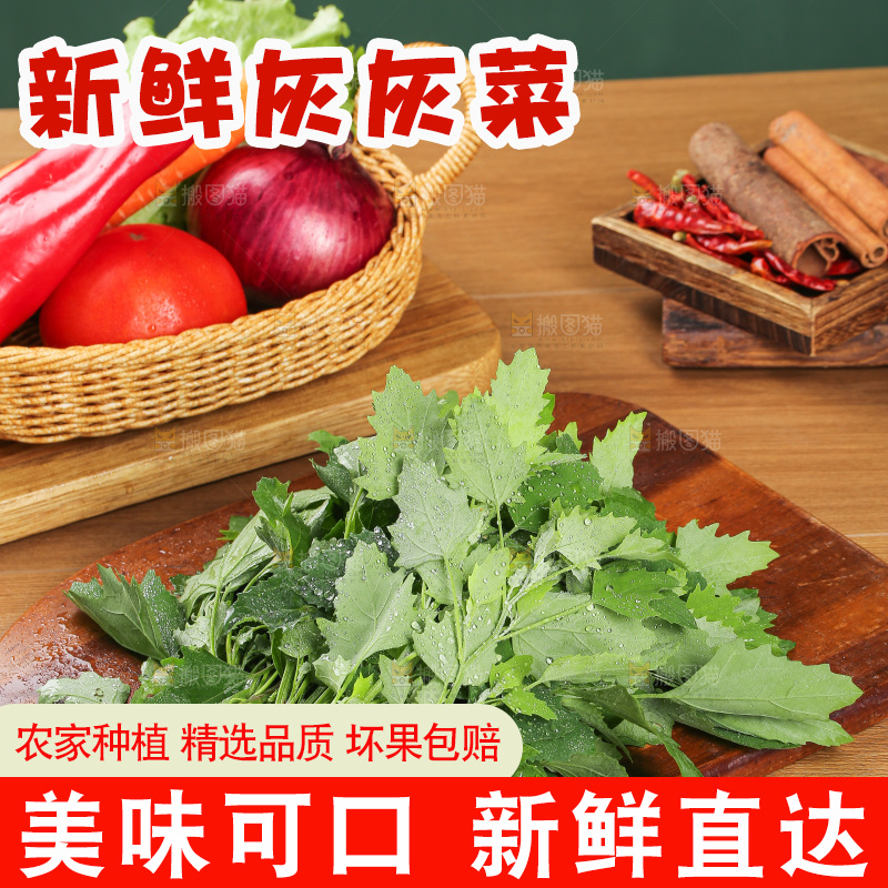 木底上的新鲜灰灰菜