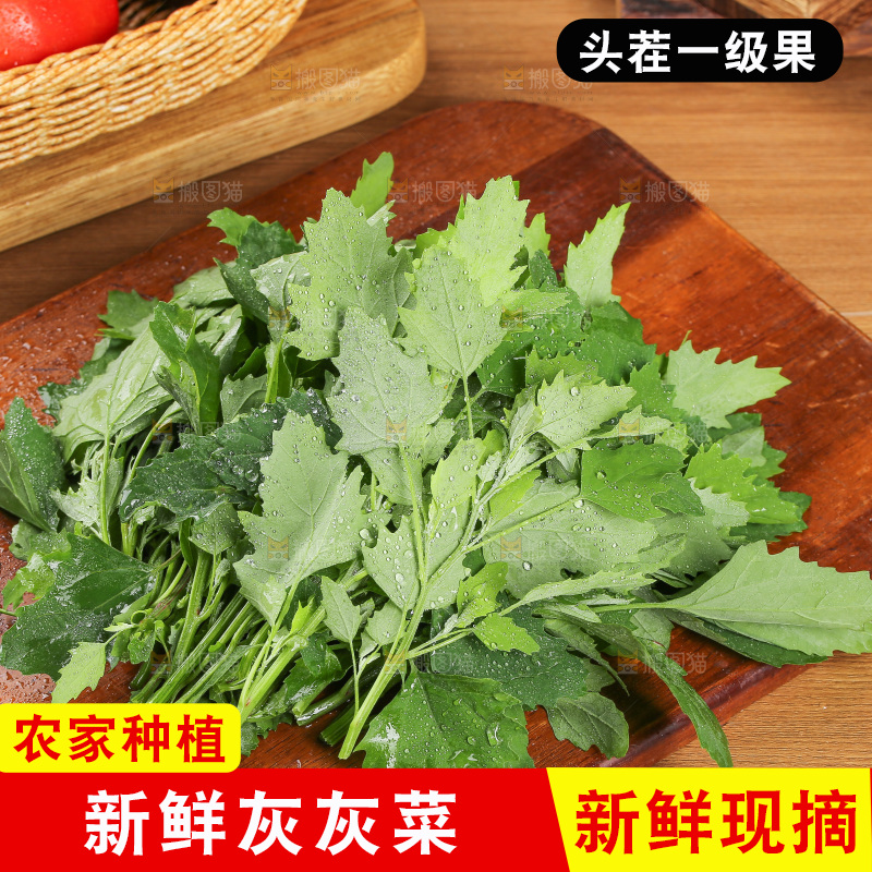 木底上的新鲜灰灰菜