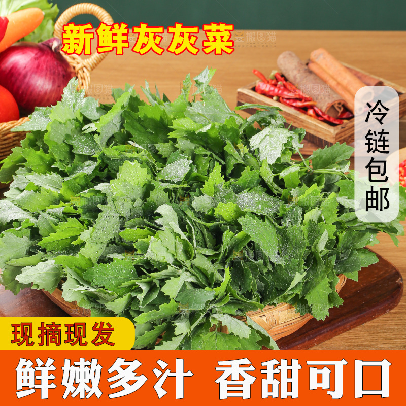 木底上的新鲜灰灰菜