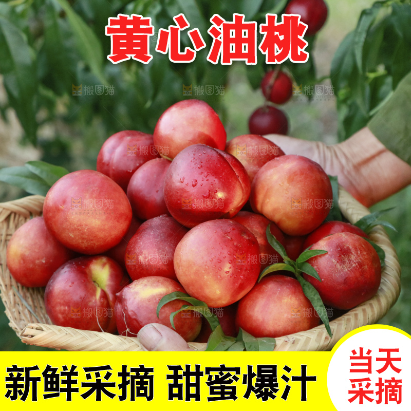 木底上的黄心油桃