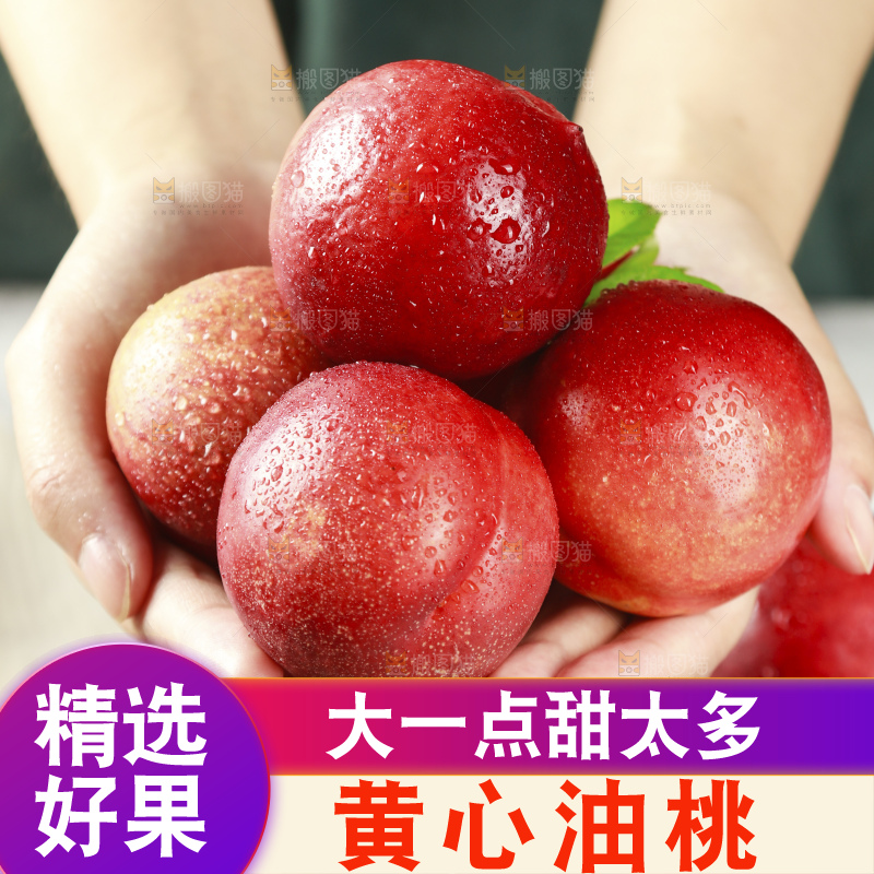 浅底上的黄心油桃