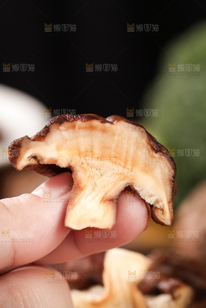 深底上的干香菇
